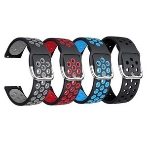 Hillon 4 Pack Fitbit Versa Replaceable Watch Bands Silicone Sports Strap 20mm